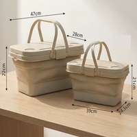 Nouveau panier de pique-nique pliable portable avec petite table intégrée et panier de rangement multifonctionnel pour le camping en plein air