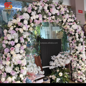 ซุ้มแต่งงานดอกกุหลาบผ้าไหมเทียมแบบเรียบหรู ดีไซน์ไม่สมมาตร ปรับขนาดได้ สีขาวม่วง สำหรับจัดดอกไม้งานแต่งงาน - Product Image 6