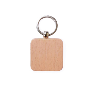 Blank Round Rectangle Wooden Key Chain DIY Making Arts Wedding Wood Keychains Wind Chime Tags Pendant Key Rings Crafts Gift