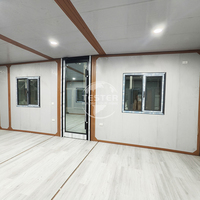 Maison conteneur préfabriquée de luxe moderne et extensible pour usage hôtelier, structure en acier, insonorisée et étanche, taille 40HQ, chambre et salle de bain