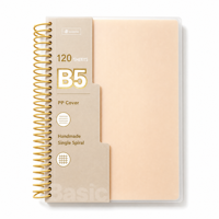 Carnet à spirale simple B5, couverture en PP opaque, 120 feuilles, bloc-notes ligné pour l'écriture, carnets à spirale lignés personnalisés en gros
