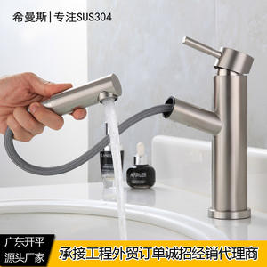 Grifo de Lavabo Hemans de Acero Inoxidable 304, 1 Manija, Válvula de Cerámica, Extraíble, para Agua Fría y Caliente, para Baño - Product Image 5