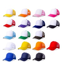 Gorra Trucker de Malla de 5 Paneles con Bloques de Color al por Mayor, Gorra Trucker de Espuma Premium con Logotipo Bordado y Estampado Personalizado Profesional