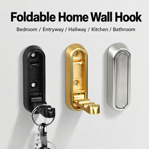 Ganchos Plegables Compactos de Aleación de Zinc Dorados, Ecológicos, Multifuncionales, Diseño Moderno para Montaje en Pared, Baño, Cocina, Ropa - Product Image 6