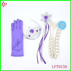 Frozen Elsa Crown Snowflake Wand <b>Gloves</b> Braids Set For Costume Party LPT0168 - Product Image 3