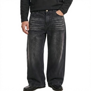 Jeans amples pour homme à haute élasticité, coupe ample, jambe large, en denim, pour un style décontracté, 100% coton, 10-12 OZ, logo OEM personnalisé, marque - Product Image 2