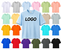 Groothandel Custom Logo Effen T-Shirt 100% Katoen Unisex Oversized T-Shirt Kind Man Vrouw T-shirt