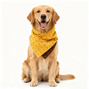 Pañuelo para Perro de Poliéster de Doble Cara, Color Cúrcuma, Cierre de Botón a Presión, Antideslizante, Bufanda Moderna para Mascotas, para Perros Pequeños, Medianos y Grandes - Product Image 1