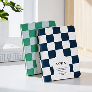 Quaderno A5 con Motivo <span class=keywords><strong>a</strong></span> Scacchi Personalizzato, Diario <span class=keywords><strong>a</strong></span> Righe, Regalo di Cancelleria Carino, Carta Riciclata - Product Image 1