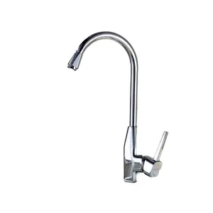 European Long Neck 3 Way Brass Kitchen Sink Faucet Water Tap