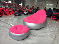 Fauteuil gonflable floqué avec repose-pieds, canapé inclinable en PVC, siège portable pliable pour salon