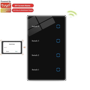 Interruptor de pantalla LED de 2 vías con marco de aluminio sensible al tacto, control por voz con <span class=keywords><strong>altavoz</strong></span> IA, panel de pared <span class=keywords><strong>inteligente</strong></span> ZigBee DIY - Product Image 6