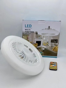 Meilleure vente moderne E27 Mini LED ventilateur de plafond lumière 360 rotatif bureau chambre hôtel lampe 3 couleurs gradation USB gaz télécommandé - Product Image 2