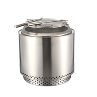 Brasero de camping portable en acier inoxydable sans fumée pour extérieur, foyer au charbon de bois KZ S500 pour le chauffage extérieur