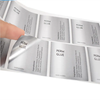 Etiqueta Autoadhesiva Plateada Personalizada, Etiqueta Transparente para Sellado de Botellas en Rollo, Etiqueta con Logotipo de Marca