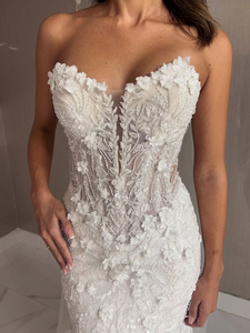 Eleganti abiti da sposa a sirena bianca abiti da sposa perline Applique in pizzo nigeriano abito da sposa Robe De - Product Image 3