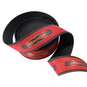 เทปผ้าไนลอนทอลายก้างปลาพิมพ์ลายตามสั่ง พร้อมโลโก้สะท้อนแสงและหัวเข็มขัดดีไซน์พิเศษ - Product Image 1