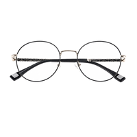 Montures de lunettes rondes en métal rétro modernes pour femmes, montures optiques minimalistes bicolores, fines, légères, de haute qualité