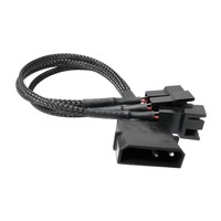 Adaptateur répartiteur de ventilateur à 3 voies (3 broches/4 broches) avec gaine noire pour câble d'alimentation triple port pour ventilateur de refroidissement de PC de bureau