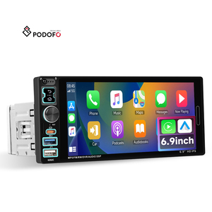 Reproductor MP5 para Auto Podofo Universal 1 DIN de 6.9 Pulgadas, Carplay con Cable, Android Auto, Radio para Auto, Control Remoto EQ, Estéreo para Auto, OEM/ODM de Fábrica - Product Image 1