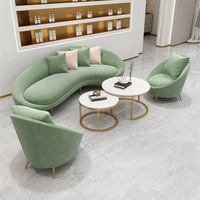Meubles de maison en velours de qualité supérieure canapé table basse ensemble canapé de salon incurvé hôtel villa exclusive