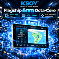 Radio Mobil Android Universal KSOY-12 Layar Sentuh QLED Wireless Carplay GPS Head Unit 12+256G Kamera 360 Optik Koaksial FM AM