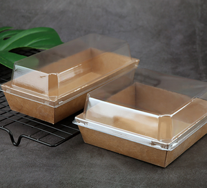 Factory Price Custom Oem Kraft Paper <strong>Cardboard</strong> Sandwich Cake Bread Transparent Lid Packaging Box <strong>Tray</strong> - Product Image 3