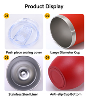 Hipdeer OEM/ODM 12oz Umweltfreundlicher PE-Material Mini-Weintumbler Reisebecher mit Bambusdeckel Plastikstrohhalm Individuelles Logo MOQ 25 Stück