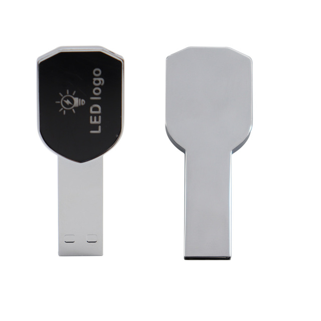 High Quality Metal Key Usb Flash Drive New Light up U Disk 8gb 16gb 32gb 64gb 128gb Wholesale Usb Pendrive Memory Flash Stick