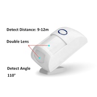 Détecteur de mouvement RF 433MHz Capteur de présence humaine Détecteur de mouvement PIR sans fil à double lentille pour système d'alarme de sécurité domestique