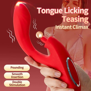 Vente chaude AV Vibromasseur Sex Toys Femmes V34 G-Spot Clitoris Stimulateur Masturbation Féminine 2-en-1 Langue-Lécher Gode IPx6 - Product Image 2