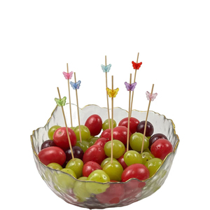 Bâtonnets de fruits dégradables de brochettes de bambou papillon coloré de 12cm pour le camping - Product Image 5