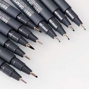 Ensemble de 11 stylos manga à pointes fines, encre noire, feutres fins pour le dessin, la calligraphie, le croquis et le traçage - Product Image 6