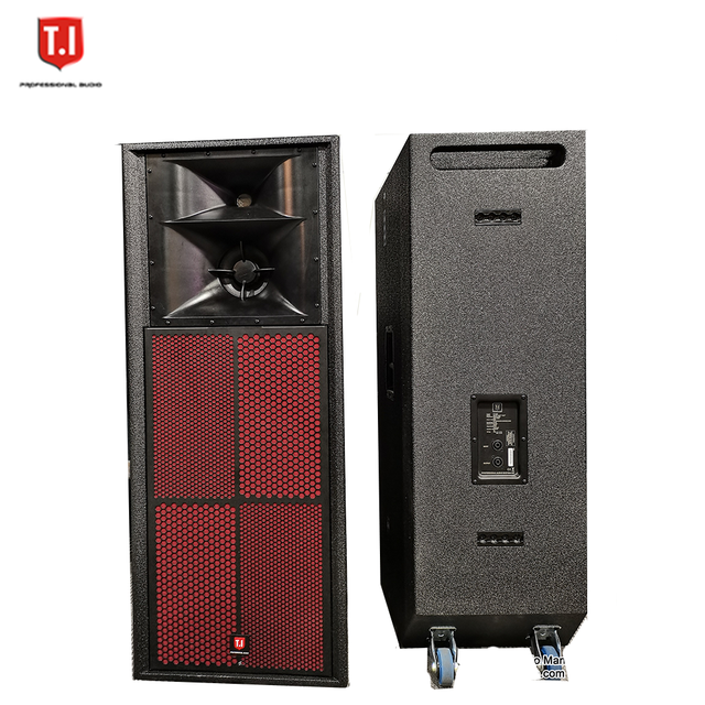 Dual 15 Inch Full Range 3 Way Speaker Audio Sound System T.I Pro Audio Professional Stage Concert Speakers