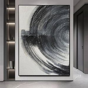 Peinture murale abstraite Wabi Sabi sur toile encadrée, œuvre d'art moderne pour la décoration intérieure du salon, de la chambre à coucher et du bureau - Product Image 2