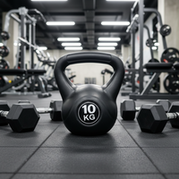 Kettlebells en ciment noir durables à prix abordable pour musculation, entraînement de force, fitness à domicile, personnalisables
