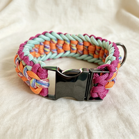 Collier pour chien en paracorde tressé, durable, tissé à la main, de qualité supérieure, avec boucle rapide et anneau en D pour la randonnée en plein air, l'entraînement, accessoires pour animaux de compagnie