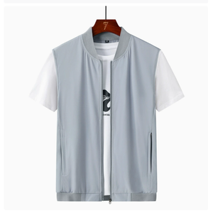Gilet Estivo da Uomo <span class=keywords><strong>Taglie</strong></span> <span class=keywords><strong>Forti</strong></span>, Sottile ed Elastico, con Scollo a V e Chiusura a Cerniera, Antipiega, in Poliestere, Multitasche, Casual, Senza Maniche - Product Image 4