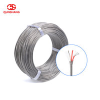 Kabel Sensor Suhu Tinggi 2/3/4/6 Inti PT100 Baja Tahan Karat Berlapis Kabel RTD Isolasi Serat Kaca/FEP Berlapis Timah