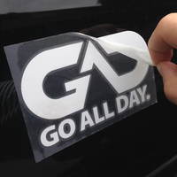 Groothandel op maat gemaakte vorm gesneden transfer sticker verwijderbare vinyl transfer decal voor glas en metalen oppervlakken merkpromotie