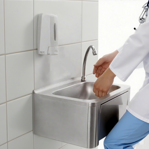 Промышленная раковина из нержавеющей стали 304 с наклонной ручкой, настенная, для коммерческого использования, для улицы - Product Image 3