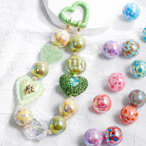 DIY Handmade Materials Leopard-Print Lucite Straight-Hole Loose Beads for <b>Bracelets</b> and Mobile <b>Phone</b> Chains Accessories - Product Image 1