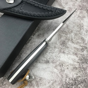 มีดพกพา EDC สำหรับกิจกรรมกลางแจ้ง เหล็ก 7Cr13Mov ใบมีดแบบ Fixed Blade ด้ามไม้มะเกลือ/ไม้พะยูง พร้อมปลอกหนัง สำหรับเดินป่า ตั้งแคมป์ DIY OEM - Product Image 3