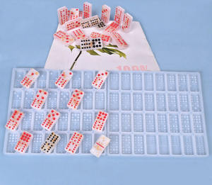 Moho de resina epoxi de cristal DIY, moho de dominó con personalidad casera, par creativo de <span class=keywords><strong>Pai</strong></span> - Product Image 2