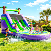 Toboggan gonflable en PVC durable, populaire et très demandé, avec piscine, pour événements, anniversaires, fêtes, jeux en famille, location