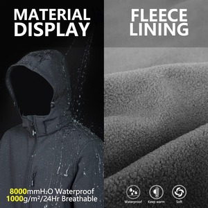 Veste à capuche Softshell élégante pour hommes Protection UV Matériau enduit haute performance Conception à glissière Mode d'utilisation quotidienne - Product Image 5