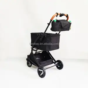 High Quality 4 EVA Wheels Auto Folding Shopping Cart Drawstring Bag With Cup Holder And Compact Hanger Bag