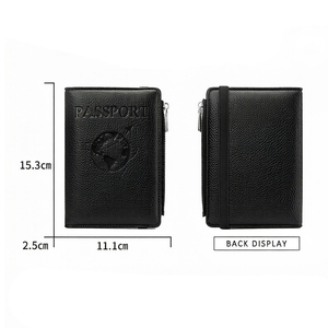 Étui de passeport avec emplacement pour cartes de crédit, portefeuille de voyage, accessoire de voyage indispensable, blocage RFID, accessoires de voyage en cuir - Product Image 5