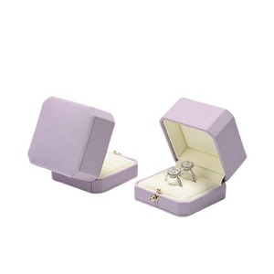 Custom High end proposal ring box, ultra fiber high-end wedding ring box, jewelry jewelry gift packaging box - Product Image 5