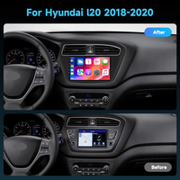Autoradio Android Podofo 9'' 4+64G Qualcomm 8 cœurs pour Hyundai I20 2018-2020, CarPlay/Android Auto sans fil, WiFi 4G, vente en gros OEM